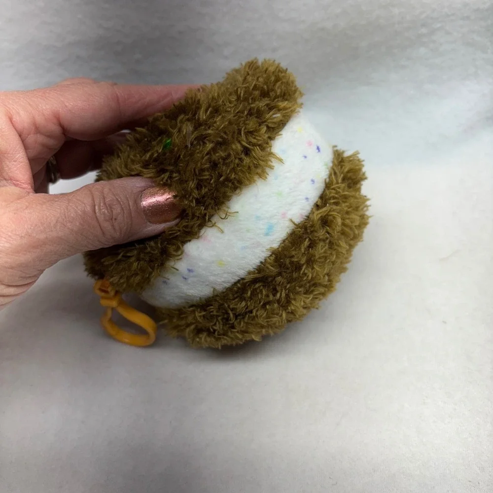 Giggle Scape Clip on Plush Brown Cookie‎ Ice Cream Sandwich Toy Ages 1+